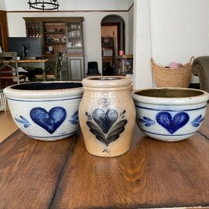 Rowe Pottery Vintage Nesting Heart Bowl Vase